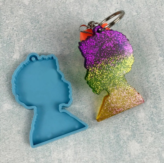 African Woman Head Silicone Mold – Keychain, Resin Crafts