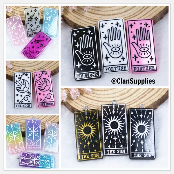 Tarot Cards Resin Charms | The Star  | The Sun | Fortune | The World | The Moon  | R10