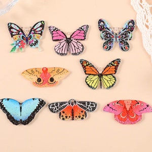 Butterfly Acrylic Charms | Rainbow Moth | Butterflies Pendant | Animal Charms | DIY Jewelry | Ref: P175