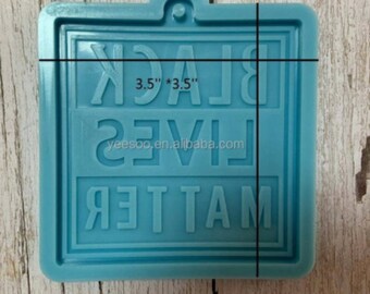 Black Lives Matter Silicone Mold For Resin, BLM Keychain Epoxy Mould. Ref: M10