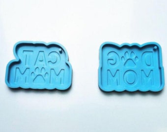 Mom Pets Silicone Mold Cat Dog Paw Keychain Epoxy Resin Mould. Ref M7