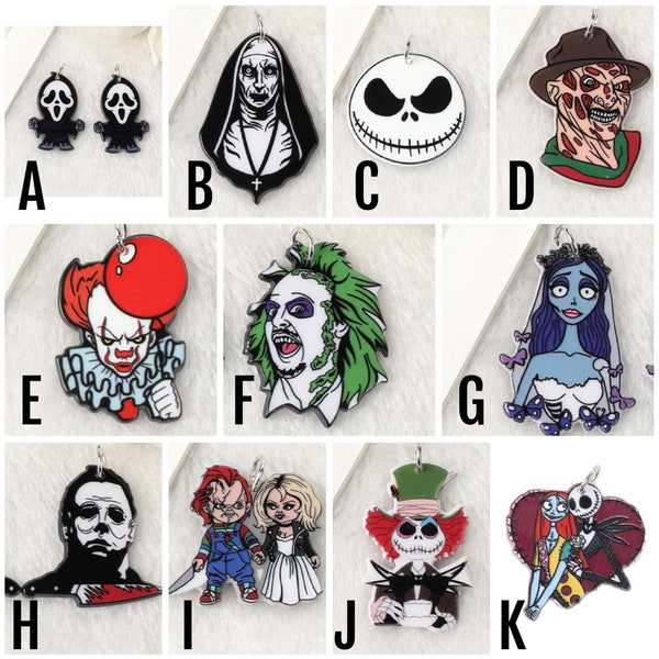 Horror Movie Charms | Horror Movie Icons Charms | It Clown Charm | Halloween Charm | Goth Pendant For Earring Necklace | DIY Making P60