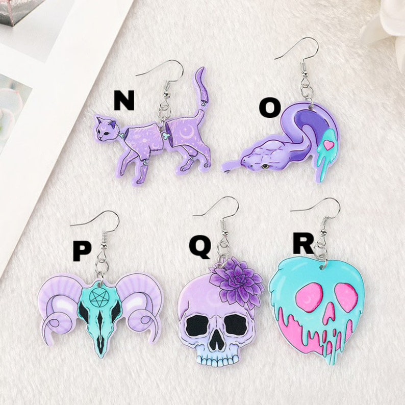 Pastel Goth Earrings Etsy