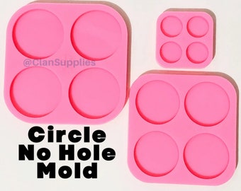 Circle Phone Grip Silicone Mold Badge Reel Shiny Epoxy Resin Three Sizes. Ref M22