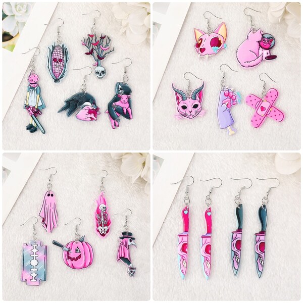 Pastel Goth Earrings Etsy