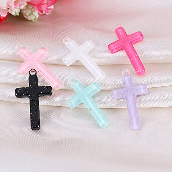 Cross Charms, Beautiful Cross Resin Pendant, Making Jewelry, Cruces Charms | Ref. R2