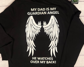 Sudadera con capucha de ángel para adultos ~ Recordando a los seres queridos- Angel in Heaven ~ Sudadera con capucha de ángel guardián Pullover ~ Sudadera con capucha unisex
