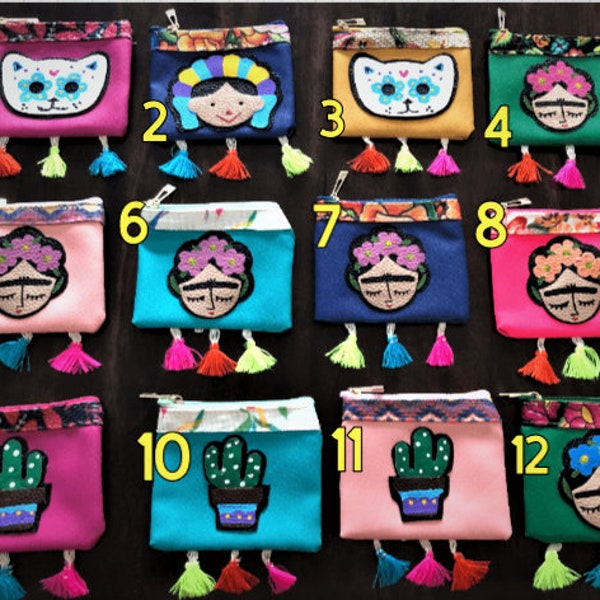 Traditional Coin Bags - Mexican Coin Purse Artisanal - Coin Pouch - Frida Purse - Change Bag