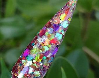Party Time Iridescent Holographic Multi Color Glitter Dip / Nail Dip Powder / Glitter / Acrylic Powder