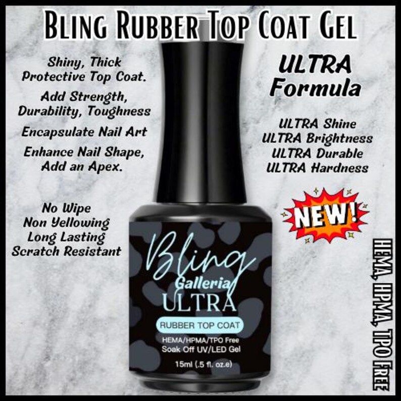Ultra Rubber Top Coat Gel (No-Wipe) - Hema, Hpma, Tpo Free