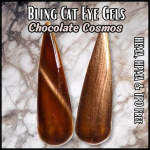 Chocolate Cosmos Cat Eye Gels | HEMA, HPMA, TPO Free | Nail Gel, Gel Polish | Nail Gel, Gel Polish