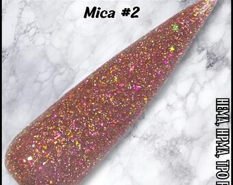 Ultra Builder Gel Mica #2, Iridescent Flakes, 15 Ml Jars - Hema, Hpma, Tpo Free
