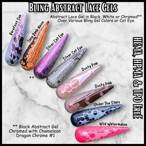 Abstract Lace Gels - Black or White - Clear Base - 2 Part System - HEMA, HPMA, TPO Free