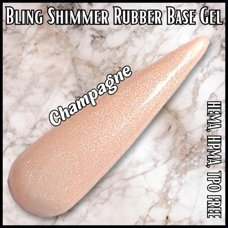 Champagne Rubber Base Gel in Bottle | HEMA, HPMA, TPO Free Non-Yellowing |