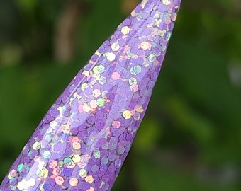 Lilac It Like That / Lilac Purple Iridescent Holographic Medium One Size Glitter Dip / Acrylic Nail Dip Powder