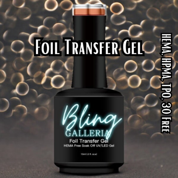 Foil Transfer Gel | Foil Glue | Perfect Adhesion for Decals, Waterslides, Stickers, Foil Art & More | HEMA, HPMA, TPO, 30 Free uv/led | 15ml