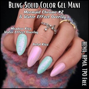 Ultra Petal Kiss, Ultra Meadow Kiss, Aurora Mermaid Chrome #2, Ultra Water Effect 2 Gel Set (Rain Water, Water Drop, Raindrop, Waterglass, W