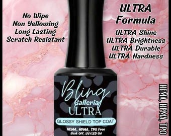 Ultra Glossy Shield Top Coat (No Wipe) - Clear - Hema, Hpma, Tpo Free