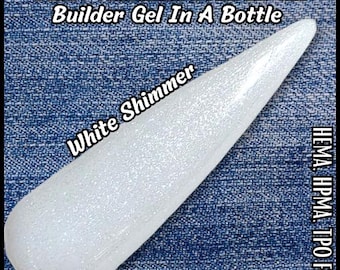 Ultra White Shimmer Builder Gel In Bottle - Hema, Hpma, Tpo Free