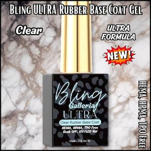 Ultra Rubber Base Coat Gel - Clear - Square Bottle - Hema, Hpma, Tpo Free