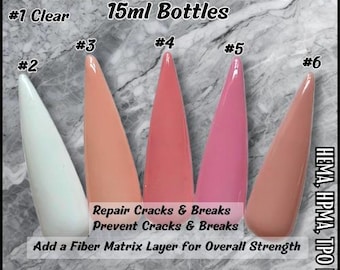 Set Of 6 Ultra Fiber Fix Base Gels, 15 Ml Bottle - Hema, Hpma, Tpo Free