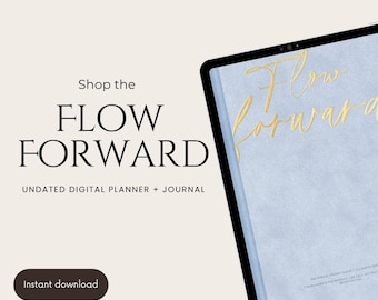 Digital Mindful Journal Planner PDF | Undated Monthly & Daily Planner for Self-Care Mindfulness Productivity