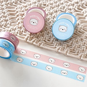 Süßer Eisbär Winks Washi Tape, Dekoratives Klebeband, Journaling Tape, Handgezeichnet, Planer/Bullet Journal Zubehör