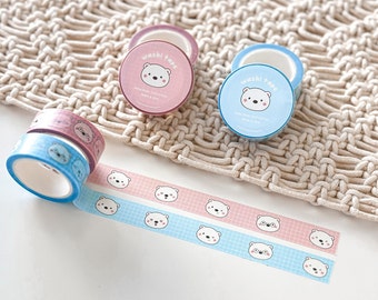 Cute Polar Bear Winks Washi Tape, Decorative Tape, Journaling Tape, Hand Drawn, Planner / Bullet Journal Supplies