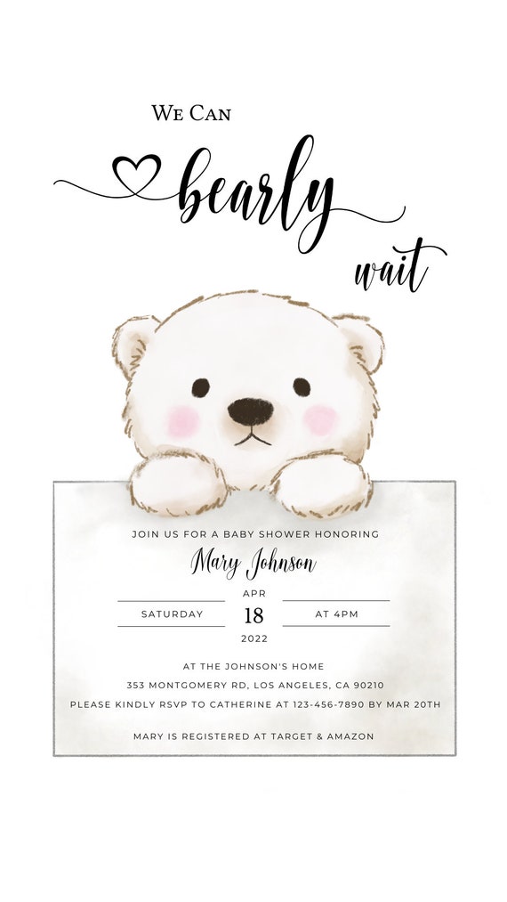 Polar bear baby shower sales