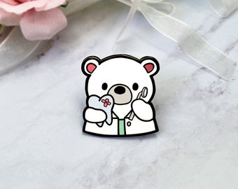 Dentist Polar Bear Pin, Kawaii Enamel Pin, Gift For Doctor/Dentist, Medical & Dental Graduation Gift, Dentist Assistant Gift