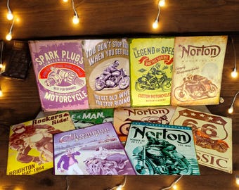 Metal Vintage Style Wall Sign - Norton Motorcycles 8x6 Inch [NORT