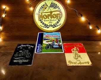 Metal Vintage Style Wall Sign - Norton Motorcycles 8x6 Inch [NORT