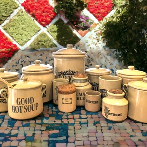 Vintage Moira Pottery Stoneware Küchen Vorratsdosen: Bauernhaus Dekor