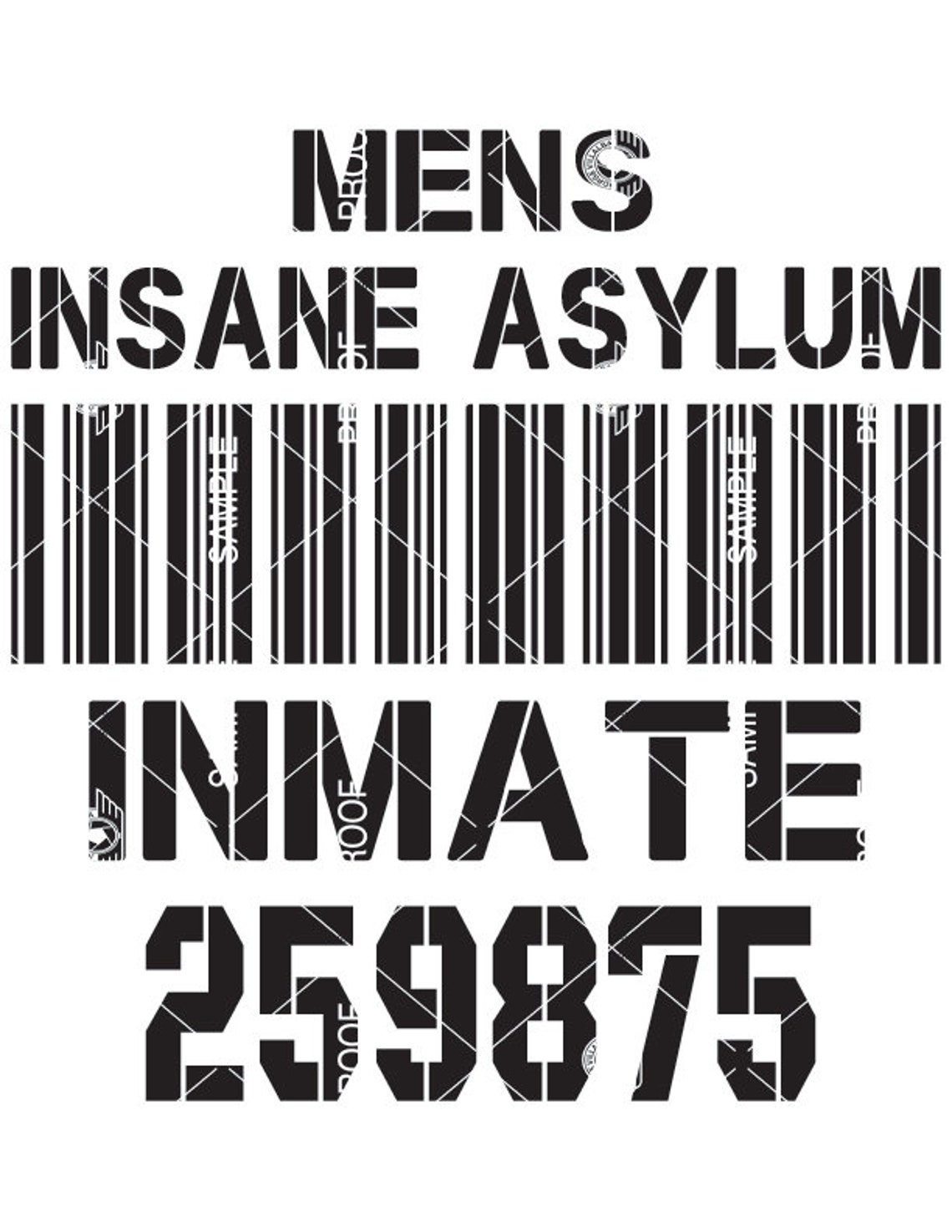 Mens Insane Asylum Svg Inmate 259874 Vector Barcode Svg Etsy