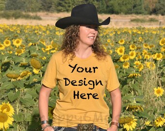 Bella Canvas 3001 Mockup/Bella Canvas Senf Shirt/Western T-shirt Mockup/Boho Mockup/Country Mockup/T-shirt Mockup/Fall Harvest Mockup