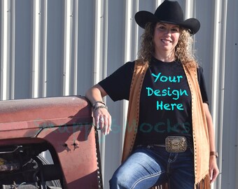 Bella Canvas 3001 Mockup/Bella Canvas Schwarz Shirt/Western T-shirt Mockup/Boho Mockup/Country Mockup/T-shirt Mockup/Cowgirl Mockup