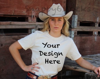 Bella Canvas 3001 Mockup/Bella Canvas Weiß Shirt/Western T-shirt Mockup/Boho Mockup/Country Mockup/T-shirt Mockup/Herbst Shirt Mockup
