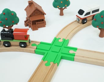 X-Crossing for Trains | Compatible with Brio and Ikea Tracks