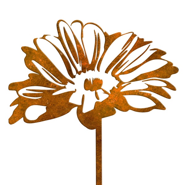 Rusty Daisy Garden Bijoux Corten Steel XL (20.6x93.2cm), Fleur rouillée, Extérieur et jardinage, Ornement de décor pour terrasse, cour et balcon