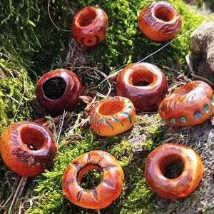 Avocado Beads for Dreadlocks or Beards [carving, elflocks, beads]