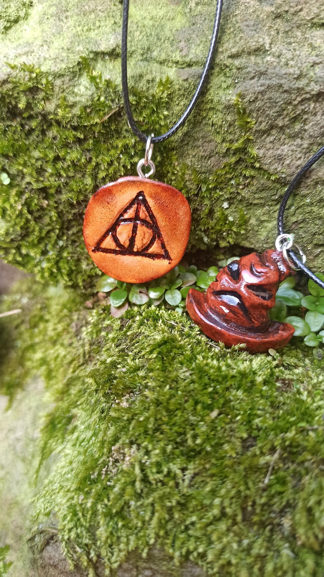 Harry Potter Pendants Made From Avocado Pits [deathly Hallows, Ron,  Hermione, Dumbledore, Hat, Fanart, Jewelry, Necklace, DIY, Handmade]