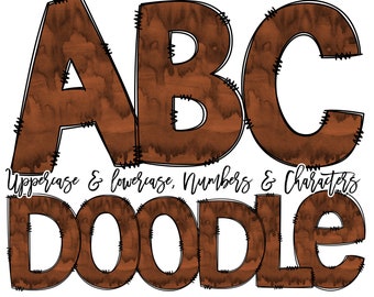 Watercolor Doodle Font Brown
