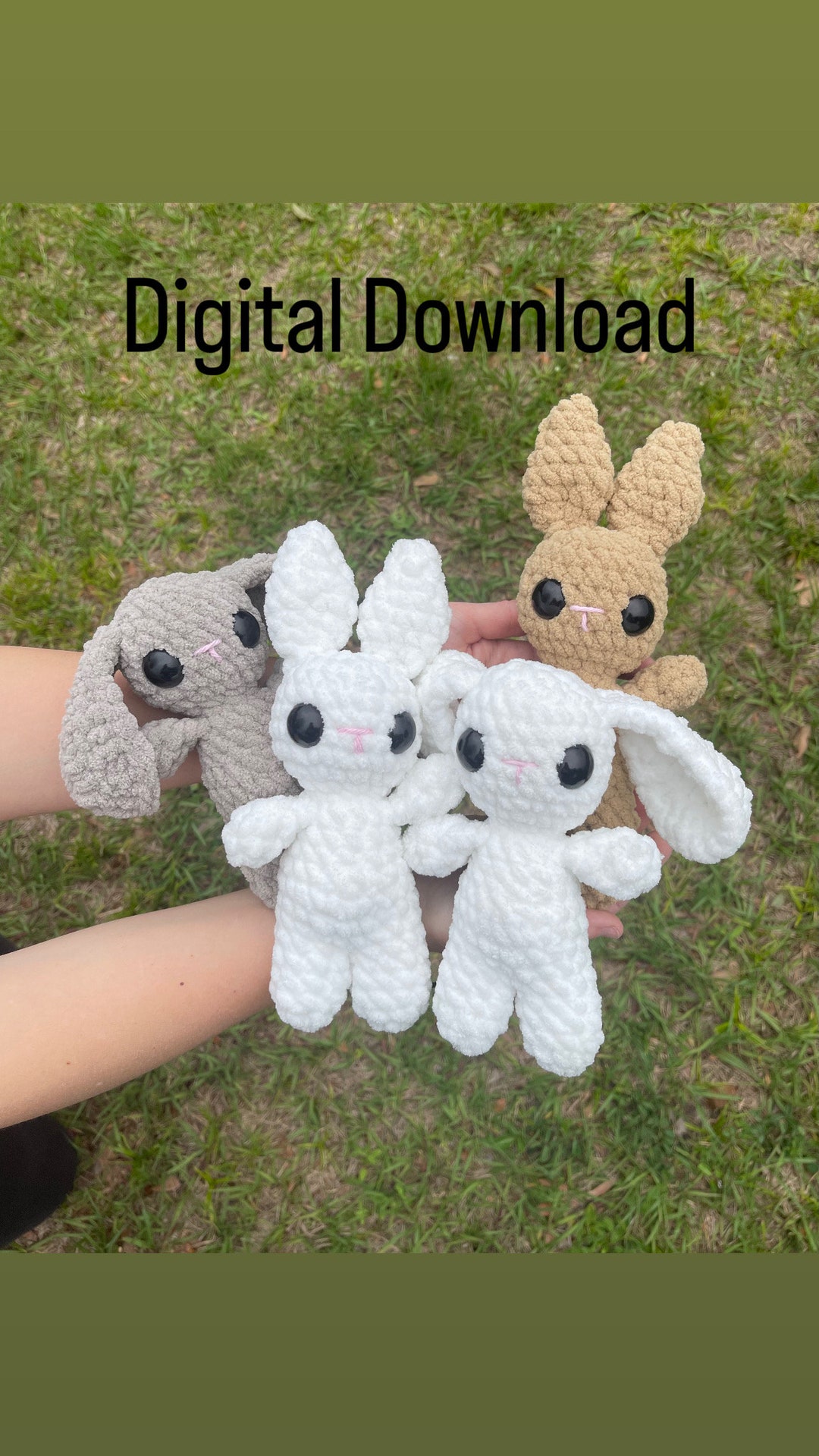 Mini Rabbit Crochet Pattern Mini Crochet Bunny Pattern: No Sew & Low Sew Options (digital Download ...