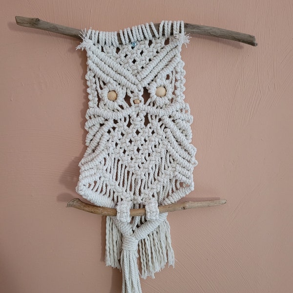 Hibou en macramé