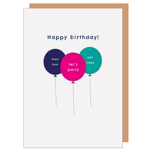 Balloons A6 Greetings card, Happy birthday