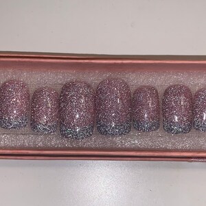 Reflective Gel French Manicure Press on Nails