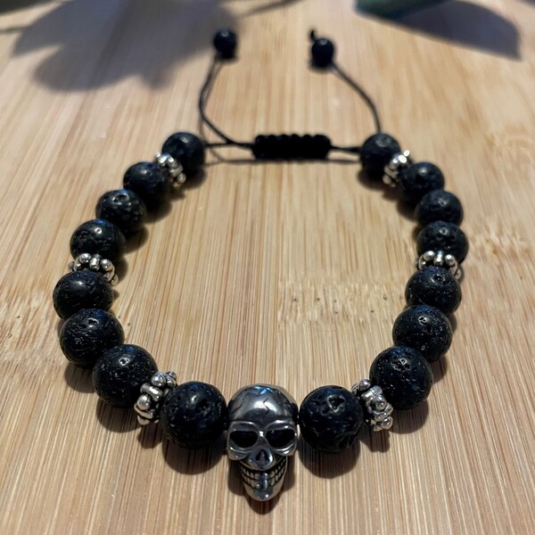 Mens Skull Bracelet Etsy