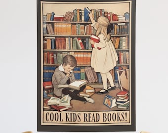 Lezen leraar wandtapijt, schoolbibliothecaris klas decor, boekenliefhebber kunst aan de muur, vintage schoolse cadeau voor boekenwurm, poster lezen week