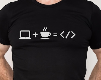 Maglietta divertente per programmatori informatici, maglietta per amanti del caffè, maglietta per ingegneri del software, regalo per nerd o geek del PC, magliette per team di supporto tecnico IT