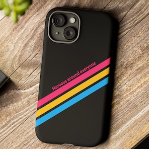 Pansexual TOUGH Phone Case For Iphone Samsung Google; Funny Pan Pride Flag Durable Cell Phone Case, Gift For Pan Daughter Son Sister Friend
